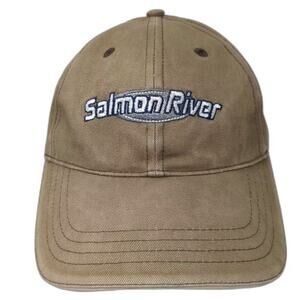 Sherry Salmon River Baseball Cap Beige Strapback Hat OS Embroidered Adjustable